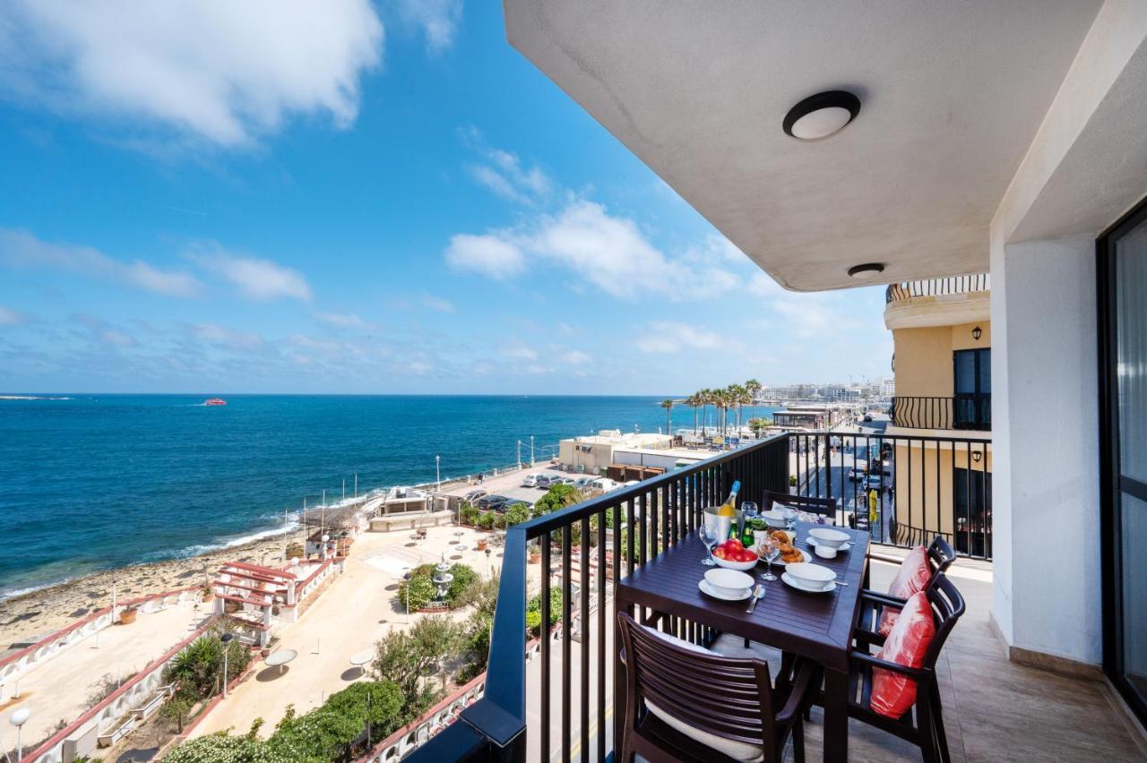 Islet Promenade Seafront Apartment With Large Corner Terrace By Getawaysmalta San Pawl il-Baħar Extérieur photo